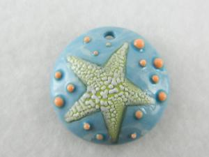 Starfish in chartreuse with white texture