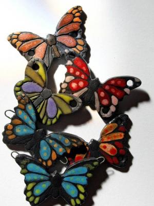 Black Porcelain Butterflies