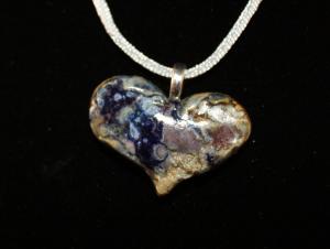 Handmade Ceramic Heart Pendant Necklace
