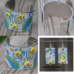 Recycled Brighton Tin Cuff Bracelet and